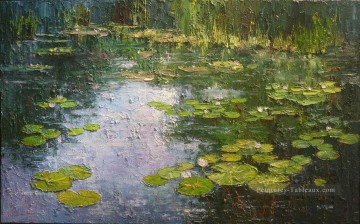 Impression d’un paysage de lac de Lys d’eau Monet Lok Peinture à l'huile